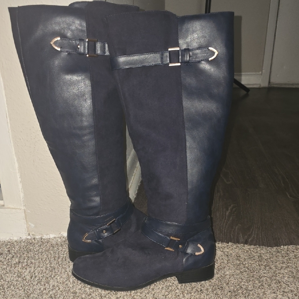 Women's Knee-High Navy Boots